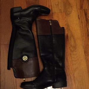 Black/Brown Knee Boots Size 6-1/2